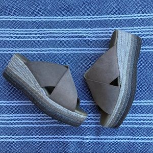 Paseart suede leather ombre espadrille sandals